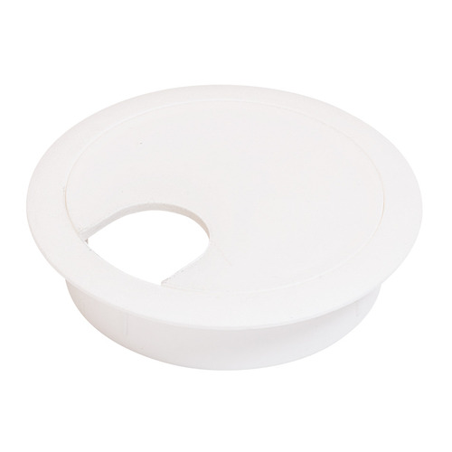 Hafele 631.26.711 Cable Grommet, Two-Piece, Round, diameter 2 1/2" With 90 Rotating Top, White White