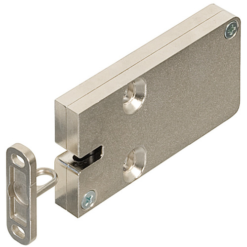 Electric Furniture Lock, EFL3/3C Dialock, EFL 3C - with door status contact Housing and locking bolt: Nickel plated, Lock case and locking bolt: Nickel plated