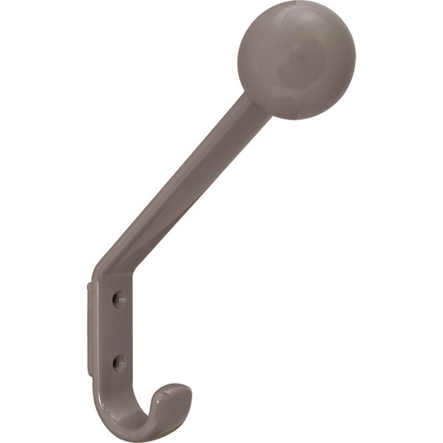 Coat and Hat Hook, HEWI, Polyamide, 22 x 117 x 174 mm Hat and coat hook, wide range of colors, Stone gray Stone gray, glossy