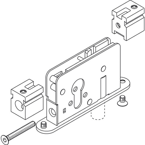 Deadbolt Lock, For Profile Cylinder, 17 mm (11/16") For Sliding Glass Doors