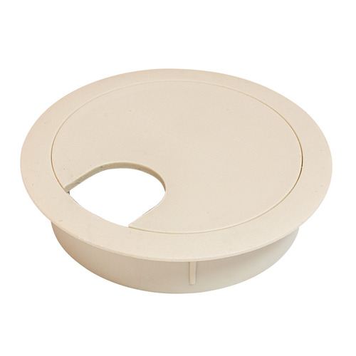 Hafele 631.26.411 Cable Grommet, Two-Piece, Round, diameter 2 1/2" With 90 Rotating Top, Almond Beige