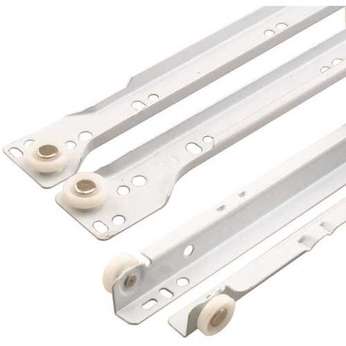 19-3/4 in. White, Steel Drawer Track Guide Slide Kit