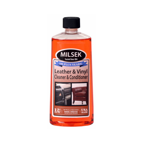 MILSEK FURNITURE POLISH CO. LC-6 Leather Cleaner & Conditioner, Orange Oil, 12-oz.