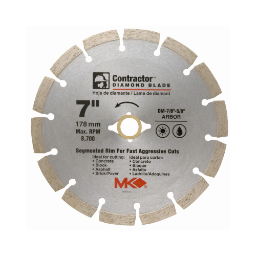 Circular Saw Blade, Contractor Dry/Wet, 7-In.