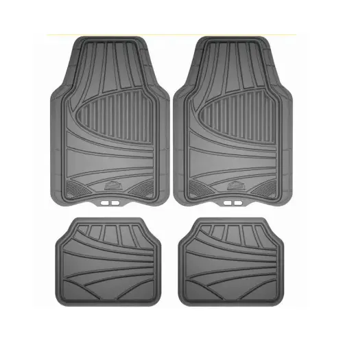 Truck/SUV Floor Mat, Gray Rubber, 4-Pc.