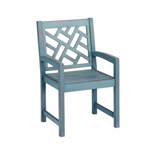 Portland Patio Arm Chair, Blue Distressed Hardwood