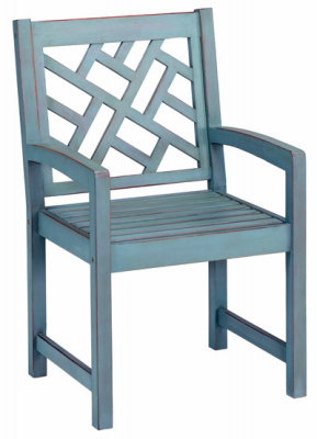 Jack Post JPC-601DBL Portland Patio Arm Chair, Blue Distressed Hardwood