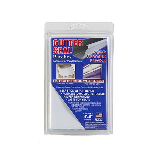 Gutter Seal Patches, Self-Sticking, 4 x 6-In  pack of 4