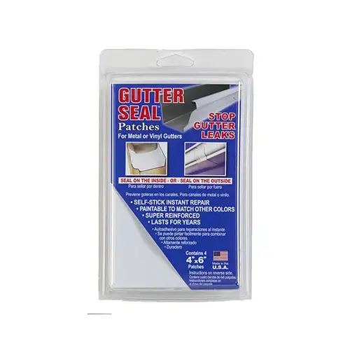 Cofair GSP46 Gutter Seal Patches, Self-Sticking, 4 x 6-In - pack of 4 White