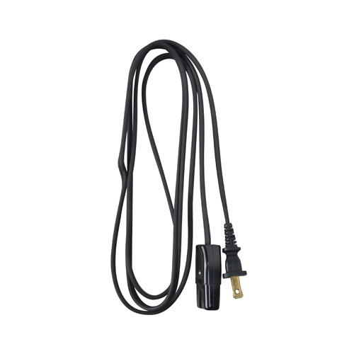 Master Electrician 09306ME Miniature Plug Appliance Cord, 18/2 HPN, Black, 6-Ft.