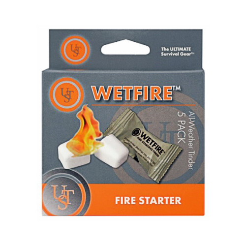 AMERICAN OUTDOOR BRANDS PRODUCTS CO 20-1WG0412-BX5 Wetfire Tinder, White  pack of 5