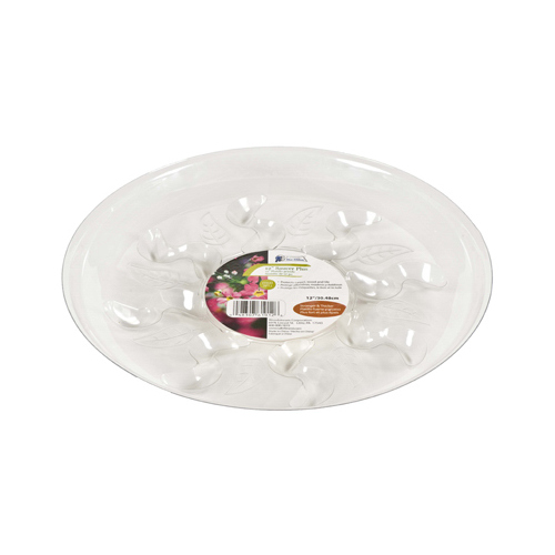 Saucer Plus Waterproof Plant Saucer, 16 in Dia, Plastic, Clear