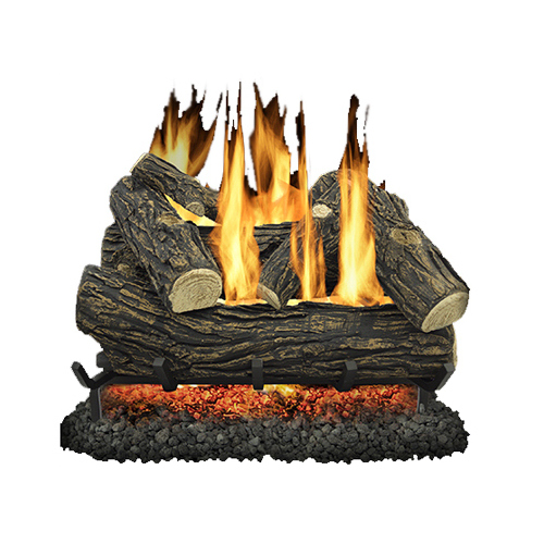 Fireplace Log Set, Vented, 55,000-BTU, 24-In.