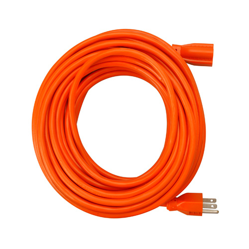 Extension Cord, 16/3 SJTW Orange Round Vinyl, 100-Ft.