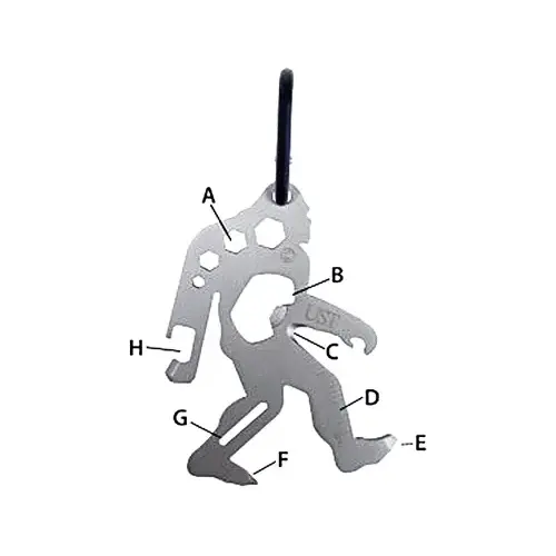 AMERICAN OUTDOOR BRANDS PRODUCTS CO 1156810 Tool-A-Long Multi Tool, Silver Sasquatch