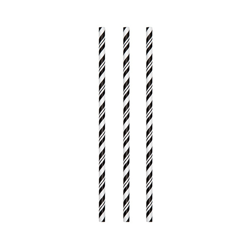 CREATIVE CONVERTING 051159 Paper Straws, Black, 24-Ct.