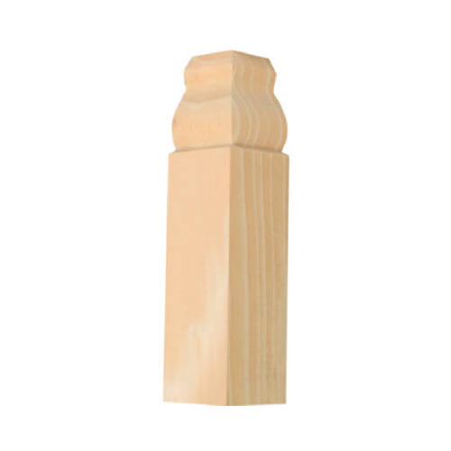 Waddell IBTB-32 Trim Block Moulding, 4-1/2 in L, 1-1/8 in W, 1-1/8 in Thick, Pine Wood