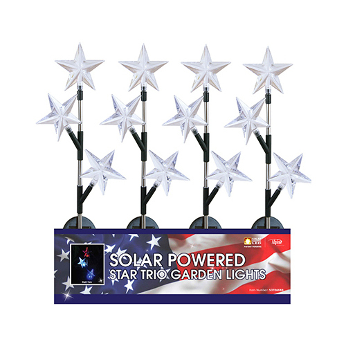ALPINE SOT866BB-12-XCP12 LED Star Solar Stake, Red, White & Blue - pack of 12