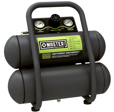 MAT INDUSTRIES LLC U02SSPVPMM Air Compressor With Nailer/Stapler, Twin Stack, 100 Max PSI, 2-Gal.