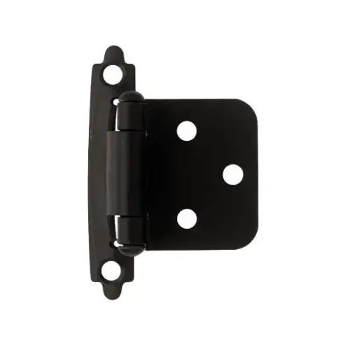 Overlay Hinge, Self-Closing, Flat Black