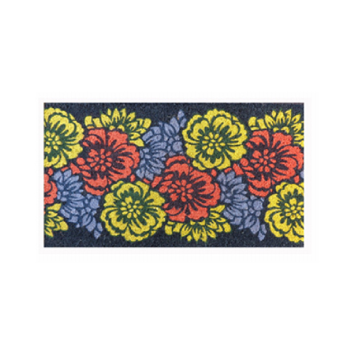 FIBRE WORLD ART 65133 Coir Door Mat, Floral, 18 x 30-In.