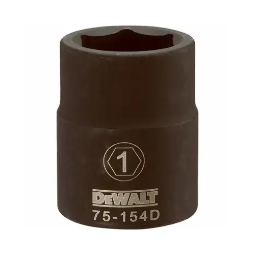 Impact Socket, 1 in Socket, 3/4 in Drive, 6-Point, CR-440 Steel, Black Oxide