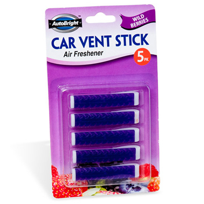 Regent Products 3303T Car Air Freshener, Vent Stick, Wild Berries - pack of 5