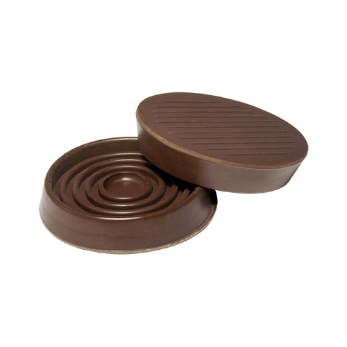 Furniture Cups, Brown Rubber, Round, 1-3/4-In. ID - pack of 4