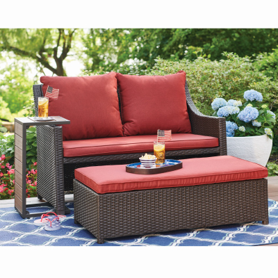 Four Seasons Courtyard 535.0240.000 Redington 3-Pc. Patio Seating Set With Loveseat, Table & Ottoman