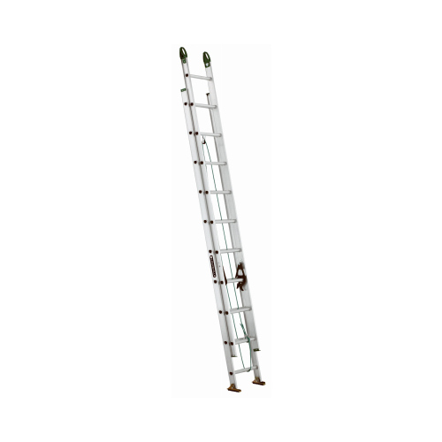 Louisville AE4228PG Extension Ladder, 225 lb, 28-Step, 1-1/2 in D Step, Aluminum