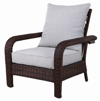 Four Seasons Courtyard 715.0440.000 Montego Bay Set of 2 Patio Chairs, Adjustable, Ivory Cushions & Wicker Pair