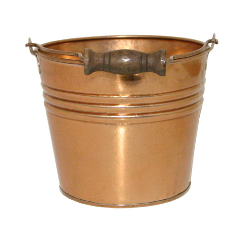Planter With Handle, Banded Metal, New Copper, 6-In.
