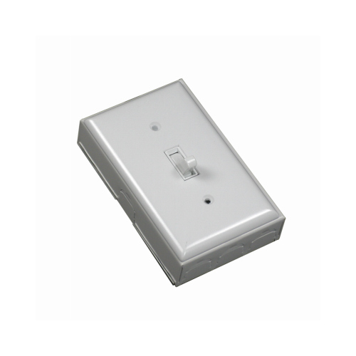 Metal Outlet Box With Switch/Faceplate Switch Kit, White