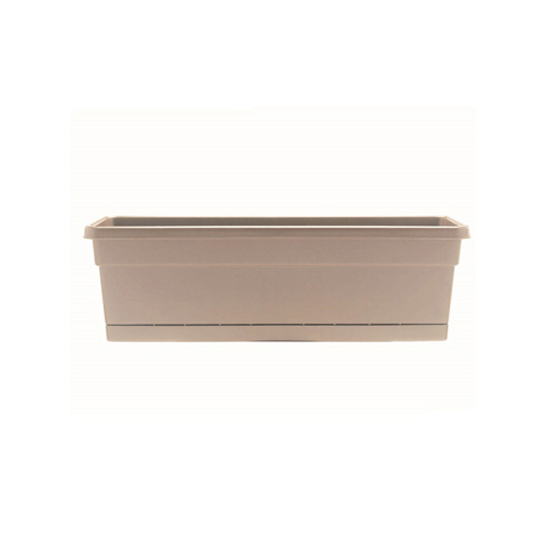 Window Box Planter, Taupe Poly Resin, 24-In.