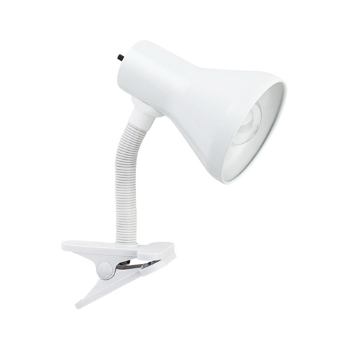 LED Goose Neck Clip Lamp, White, 10.25-In.