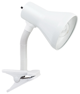 Globe Electric 12718 LED Goose Neck Clip Lamp, White, 10.25-In.