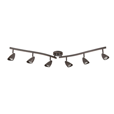 Globe Electric 59376 Track Lighting Bar, Foldable, Oil-Rubbed Bronze, 6 Lights