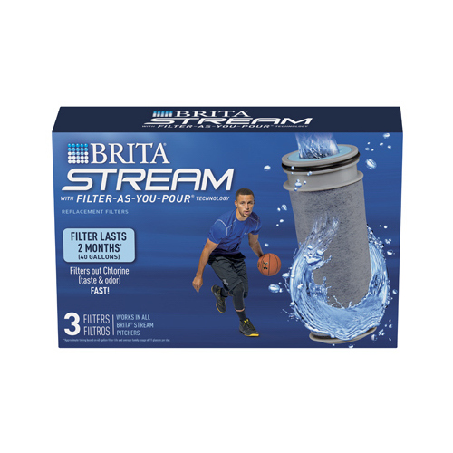 CLOROX SALES CO BRITA DIV 36215 Stream Pitcher Pour Replacement Filter  pack of 3