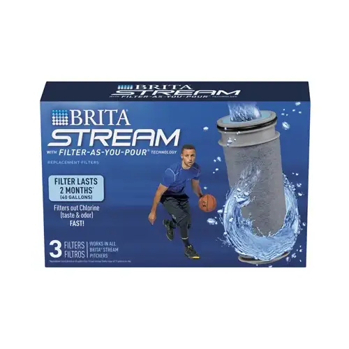 CLOROX SALES CO BRITA DIV 36215 Stream Pitcher Pour Replacement Filter - pack of 3