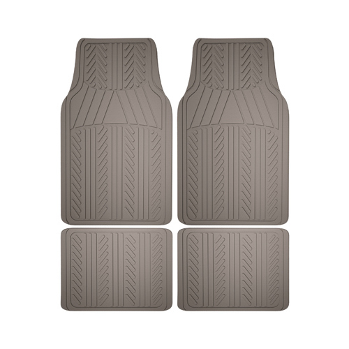 Auto Floor Mats, Gray Rubber, 4-Pc.