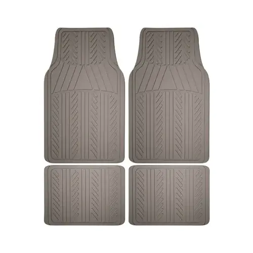 Auto Floor Mats, Gray Rubber, 4-Pc.