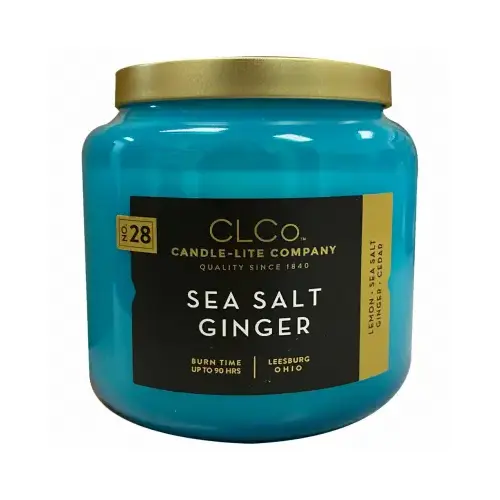 Candle Lite 4473145 Scented Candle, Sea Salt Ginger, 14-oz.