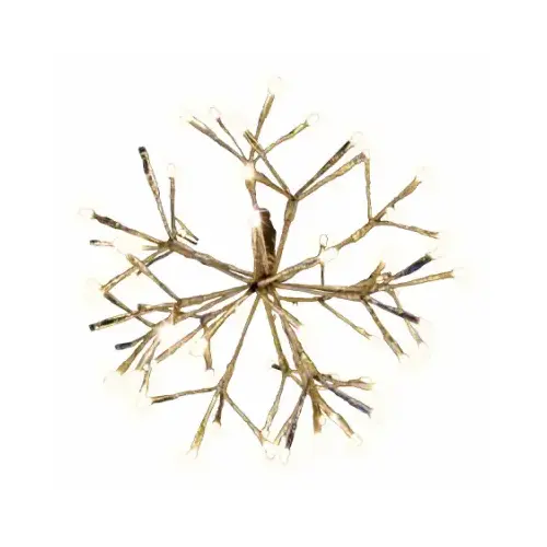 LED Shimmering Sphere, Wire Branches, Gold & Warm White, 12-In.