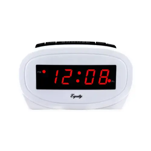 Equity Alarm Clock, White, 0.6-In. Red LED Display