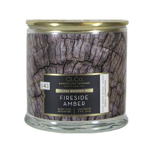 Candle Lite 4330669 Jar Candle, Fireside Amber, 14-oz.