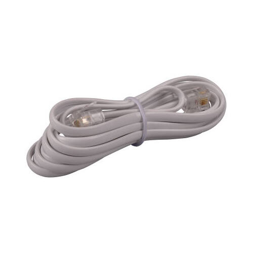 Modular Line Extension Cord, White, 7-Ft.