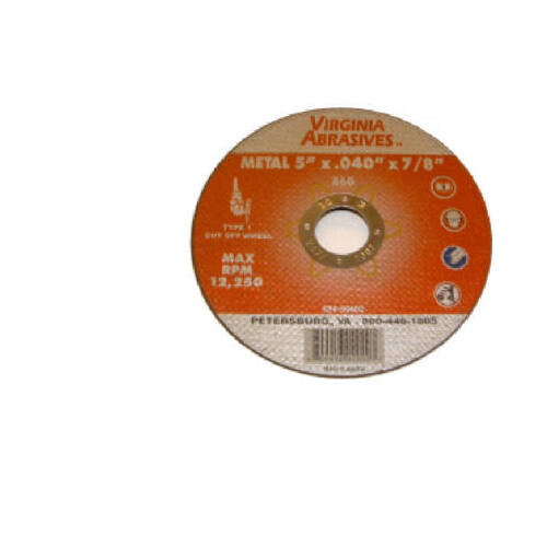 VIRGINIA ABRASIVES CORP 424-59001 Ultra Thin Grinder Cutting Wheel, 4-1/2 x .040 x 7/8 In.