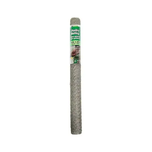 Poultry Netting, Galvanized Steel, 1-In. Mesh, 36-In. x 25-Ft.