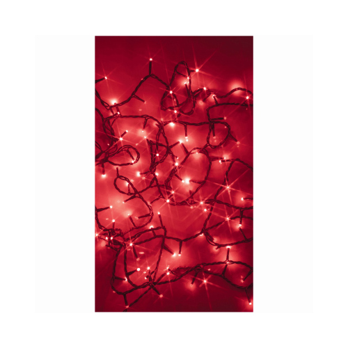 Twinkle Compact LED Starry Lights, 100 Red LED Bulbs, 17-1/2-Ft. Total Length