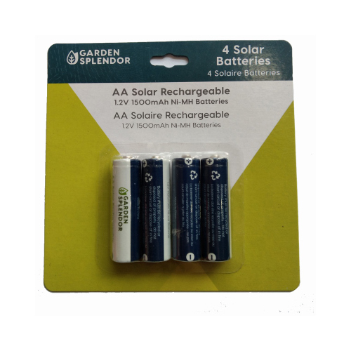 HEADWIND CONSUMER PRODUCTS 830-1904 Solar Rechargeable Batteries, AA - pack of 4